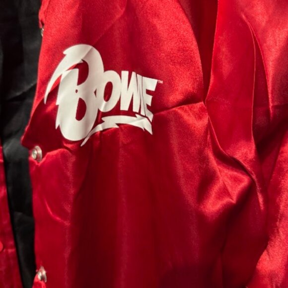 Retro David Bowie Rare Limited Edition Red Satin Bomber / Varsity Tour Jacket - Picture 7 of 16